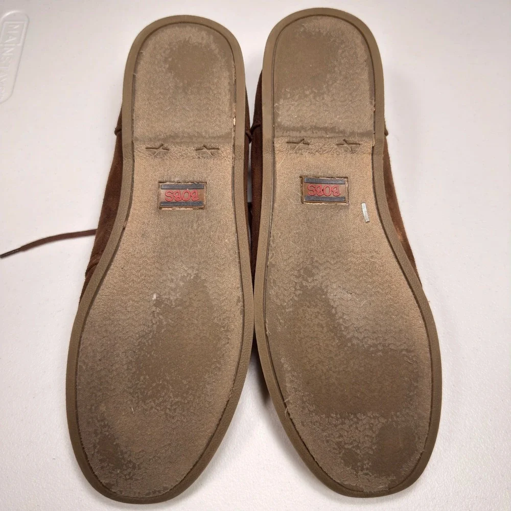 Skechers BOBS Brown Suede Chukka Boots Plaid Lined Lace Up Ankle Shoes Size 11